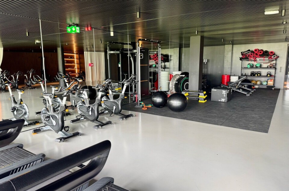 GODT UTSTYRT: Akkurat som alle andre rom vi fikk se, var også gymmen godt utstyrt.