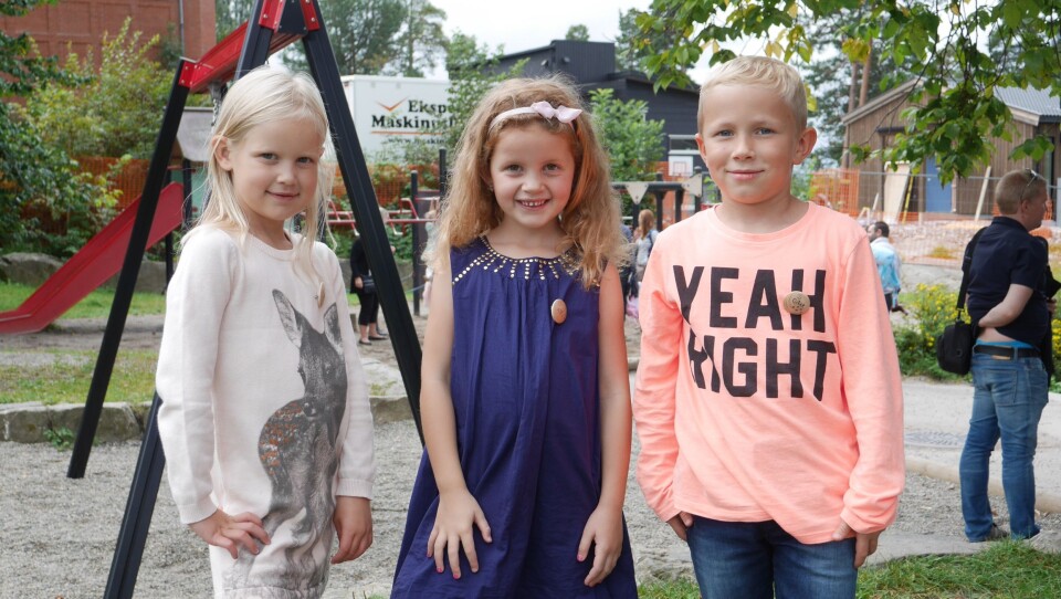 NYDELIGE GREVERUDBARN: F.v. Josefine Harfelt Breiby, Tiril Aarum,Oskar Holtedahl Bache. NYDELIGE GREVERUDBARN: F.v. Josefine Harfelt Breiby, Tiril Aarum,Oskar Holtedahl Bache.