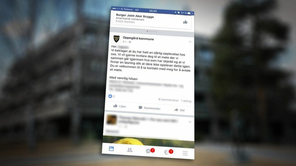 SOME-TRØBBEL: Reaksjonene har vært mange etter at kommunen besvarte en Facebook-henvendelse til Høyås sine Facebook-sider som offisiell status på kommunens Facebook-side med navnetagg.