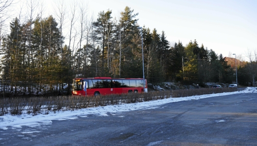 PLANOMRÅDET: Planområdet sett fra parkeringsplassen til Kolbotn gravlund i Rosenholmveien. Li har avgitt grunn til Kolbotn gravlund.