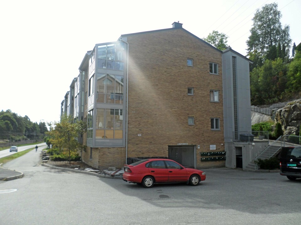 SKJEDDE HER: Her på Myrvoll skjedde det ene blottetilfellet i går.