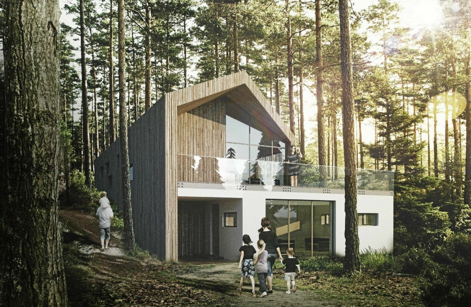 MILJØVENNLIG: Birk & CO ønsker en miljøvennlig profil med passivhus som passer inn i skogsmiljøet.
