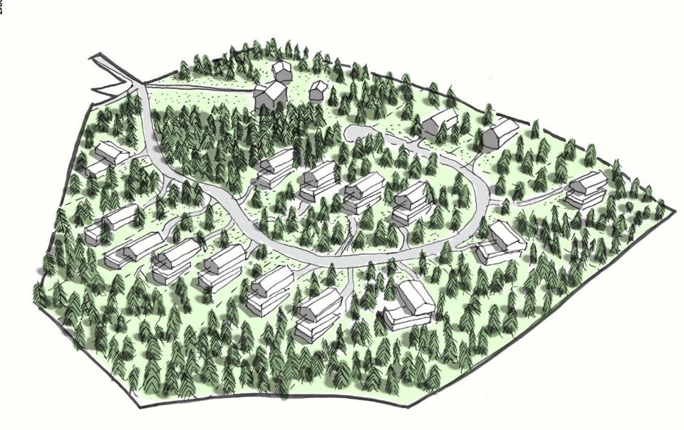 BOLIGOMRÅDE: Slik ser tegningen av det planlagte boligområde i Undsetskogen ut. BOLIGOMRÅDE: Slik ser tegningen av det planlagte boligområde i Undsetskogen ut.