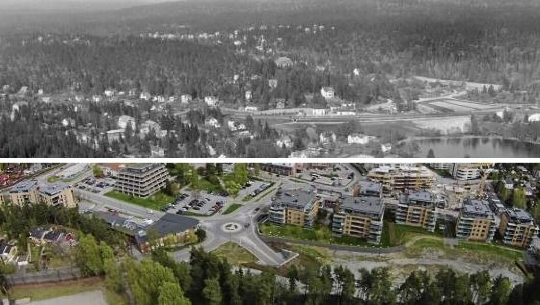 STOR FORSKJELL: I denne saken kan du se forskjellen på Kolbotn i 1963 og i dag. Lenger ned i saken kan du også swipe deg mellom tiårene. STOR FORSKJELL: I denne saken kan du se forskjellen på Kolbotn i 1963 og i dag. Lenger ned i saken kan du også swipe deg mellom tiårene.