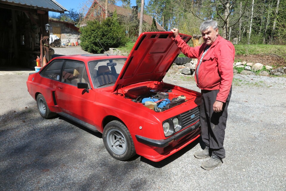 DEN RØDE: Escort MK2 kom noe senere enn Escort Mexico, men er hel ved, sier Gjersrud. DEN RØDE: Escort MK2 kom noe senere enn Escort Mexico, men er hel ved, sier Gjersrud.
