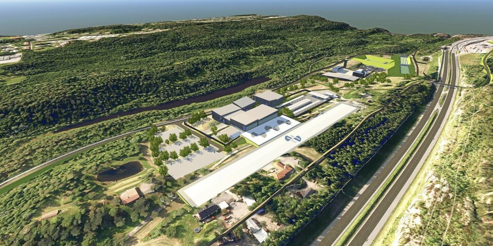 SETT FRA SØRØST: Helikopterplassen plasseres på en høytliggende del på tomten, parallelt med E6. I det fallende terrenget ned mot Snipetjern planlegges hangarer og hovedbygg. SETT FRA SØRØST: Helikopterplassen plasseres på en høytliggende del på tomten, parallelt med E6. I det fallende terrenget ned mot Snipetjern planlegges hangarer og hovedbygg.