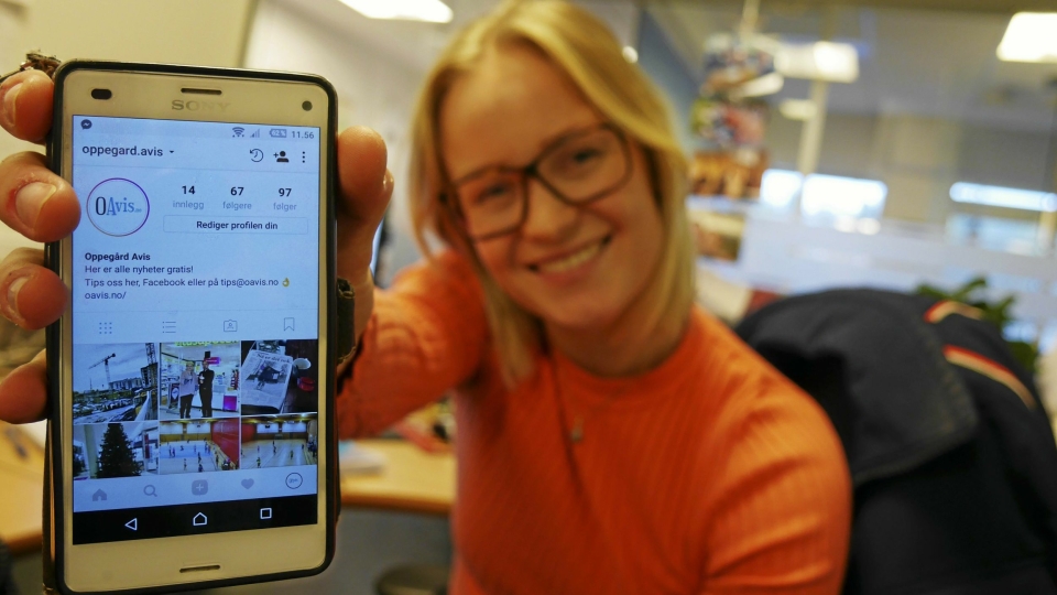 STOLT OG IVRIG: Oppegård Avis-journalist Synnøve Sundby Fallmyr gleder seg til å ta del i Instagram-hverdagen til våre lesere.