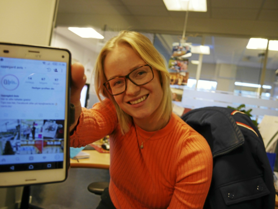 STOLT OG IVRIG: Oppegård Avis-journalist Synnøve Sundby Fallmyr gleder seg til å ta del i Instagram.hverdagen til våre lesere.