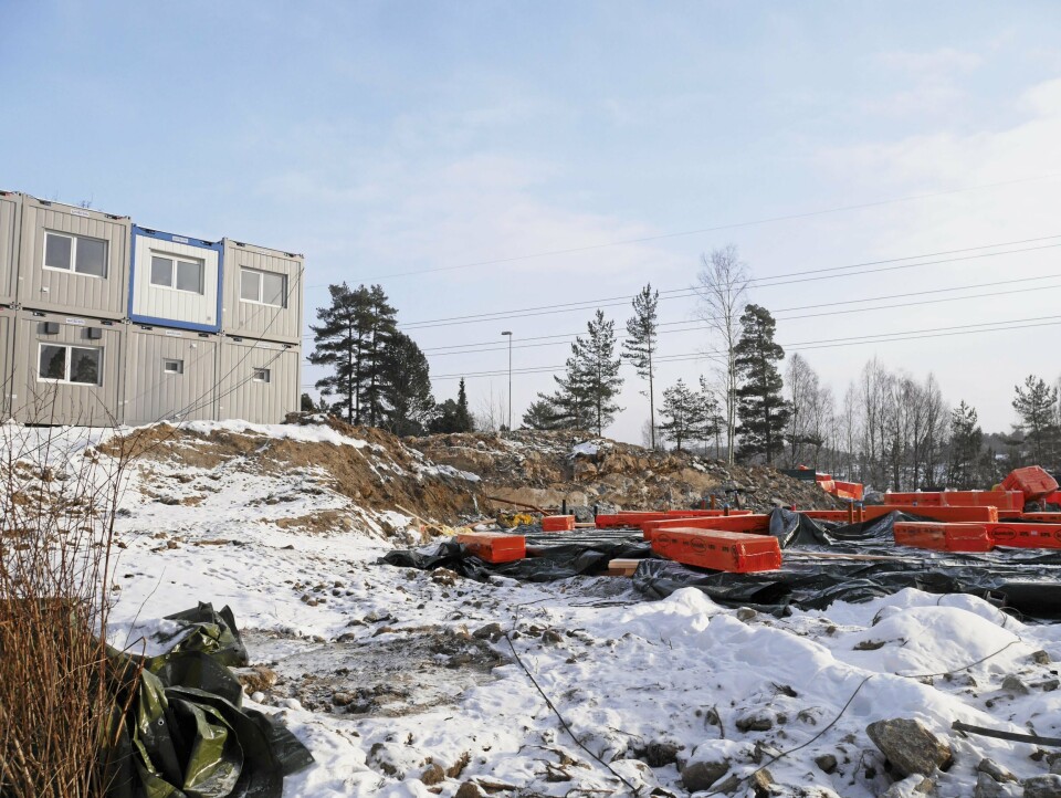 HER SKJEDDE DET: Sprengningsuhellet skjedde i forbindelse med arbeider med nye Greverudlia barnehage. HER SKJEDDE DET: Sprengningsuhellet skjedde i forbindelse med arbeider med nye Greverudlia barnehage.