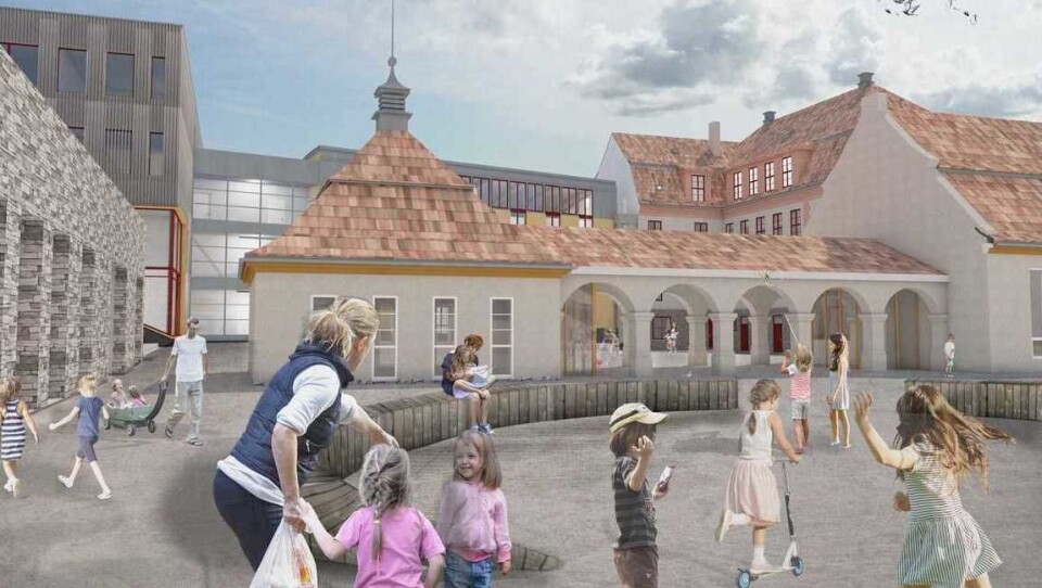 DEN NYE SKOLEN: Slik skal skolegarden ved den nye skolen se ut i 2020. DEN NYE SKOLEN: Slik skal skolegarden ved den nye skolen se ut i 2020.