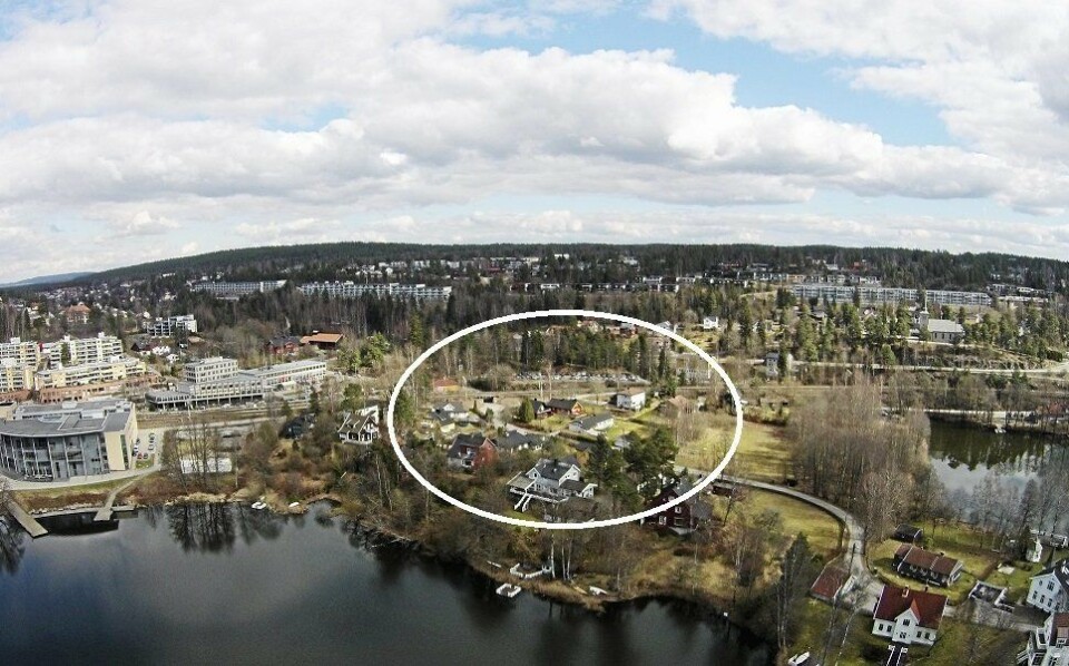 HER SKAL DET BYGGES: Området sør for Kolben skal utvikles i stor fart. Det er merket av med stor, hvit ring på flyfotoet. HER SKAL DET BYGGES: Området sør for Kolben skal utvikles i stor fart. Det er merket av med stor, hvit ring på flyfotoet.