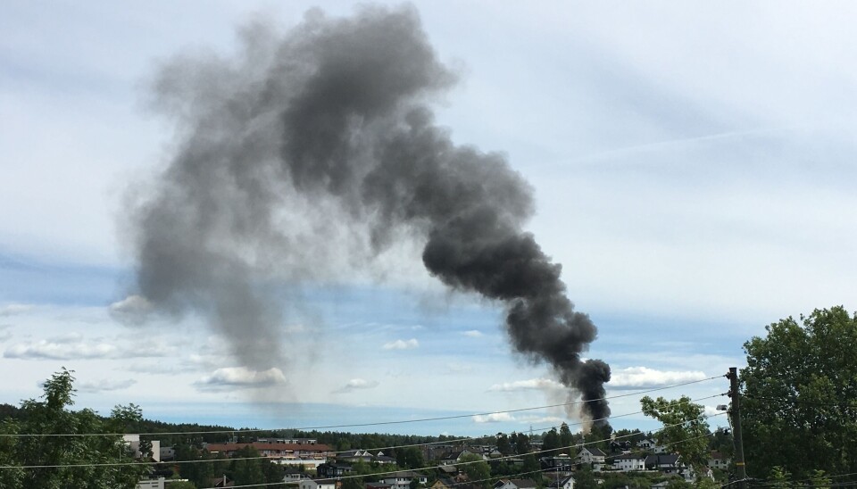 BRANN: En leser har sendt oss et bilde som viser brannen på Tårnsen. BRANN: En leser har sendt oss et bilde som viser brannen på Tårnsen.