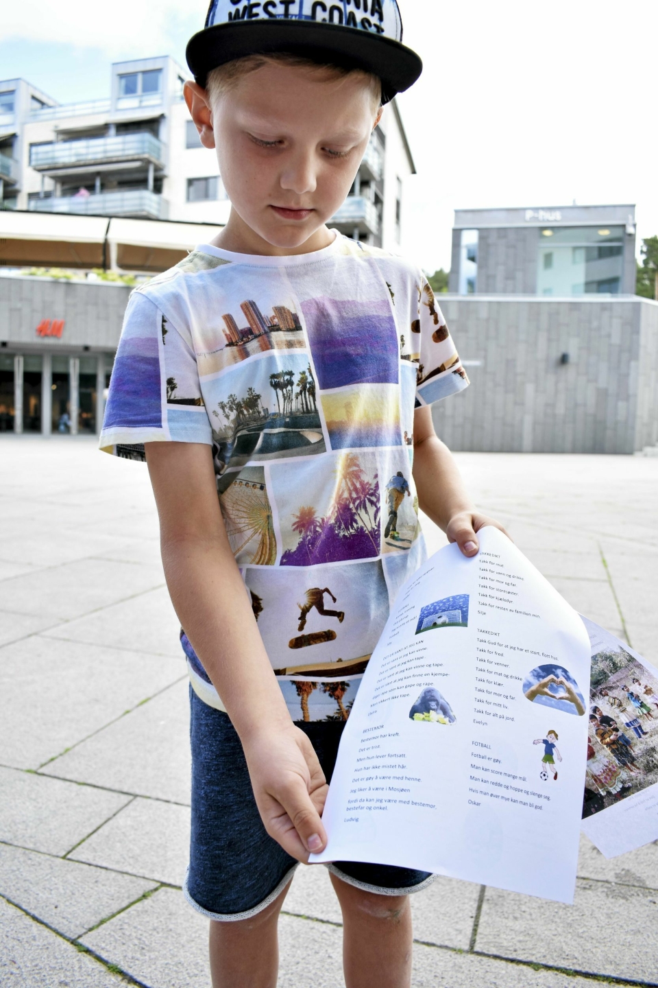TIL BESTEMOR: Ludvig på åtte år har skrevet dikt om bestemor i Mosjøen i Nordland.