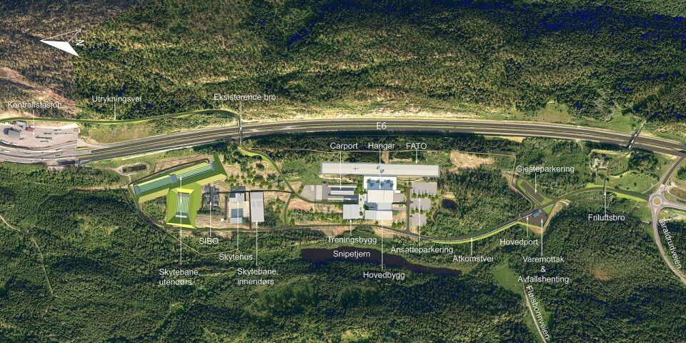 OVERSIKTEN AV PLANOMRÅDET: Her kan du se hele planområdet til beredskappsenteret. OVERSIKTEN AV PLANOMRÅDET: Her kan du se hele planområdet til beredskappsenteret.