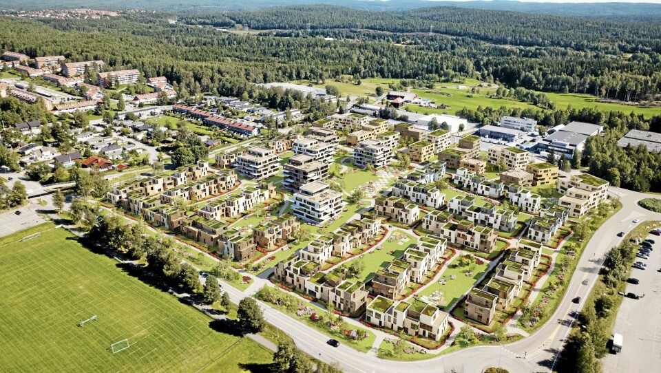 FRA NÆRING TIL MANGE BOLIGER: Slik kan eiendommene i Kongeveien 47 og Fløisbonnveien 2 og 4 bli transformert fra næring til boliger. Illustrasjonen viser en blanding av rekkehus, punkthus og mindre leiligheter. FRA NÆRING TIL MANGE BOLIGER: Slik kan eiendommene i Kongeveien 47 og Fløisbonnveien 2 og 4 bli transformert fra næring til boliger. Illustrasjonen viser en blanding av rekkehus, punkthus og mindre leiligheter.