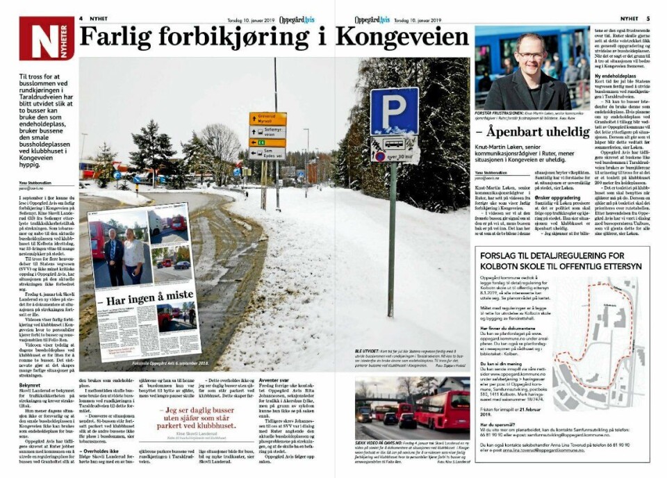 OPPEGÅRD AVIS, 10. JANUAR: Forrige uke kunne du lese i Oppegård Avis om farlig forbikjøring i Kongeveien på Sofiemyr. OPPEGÅRD AVIS, 10. JANUAR: Forrige uke kunne du lese i Oppegård Avis om farlig forbikjøring i Kongeveien på Sofiemyr.