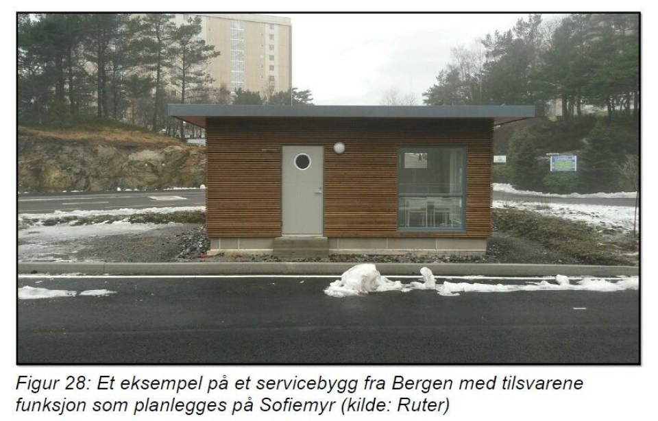 SLIK KAN DET SE UT: Et eksempel på et servicebygg i Bergen med tilsvarende funksjon som planlegges på Sofiemyr.