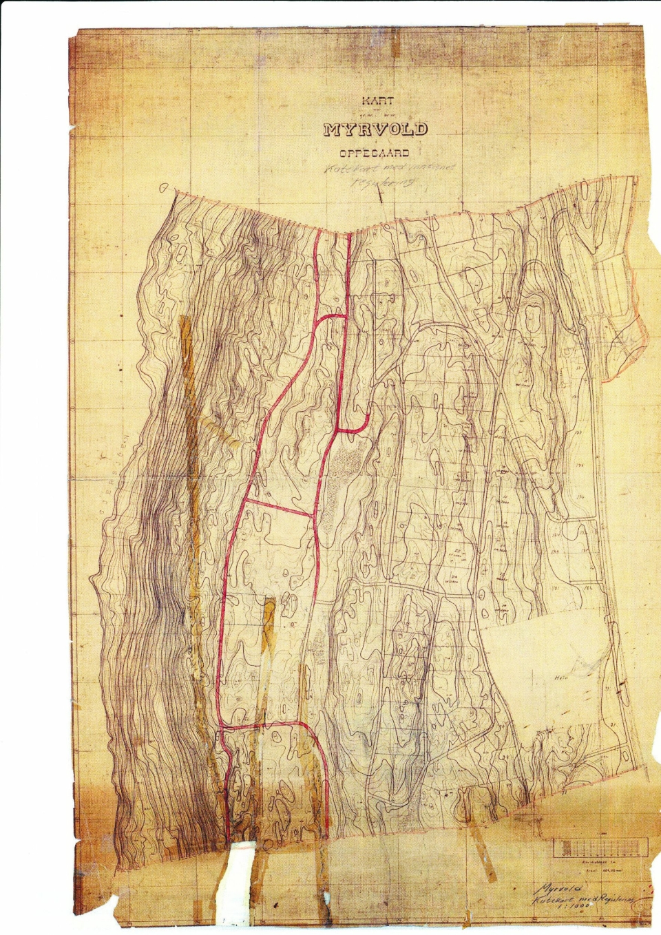 MYRVOLD 1942: Her kan du se kartet av Myrvoll fra 1942.