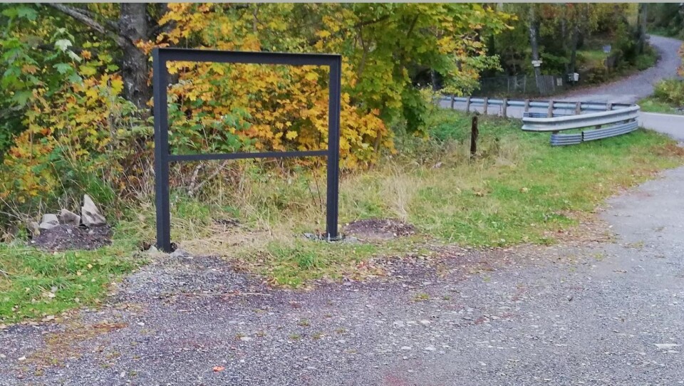 SKILTSTATIV: Her, på Tyrigrava, skal det settes ett av de fire historiske skiltene. SKILTSTATIV: Her, på Tyrigrava, skal det settes ett av de fire historiske skiltene.