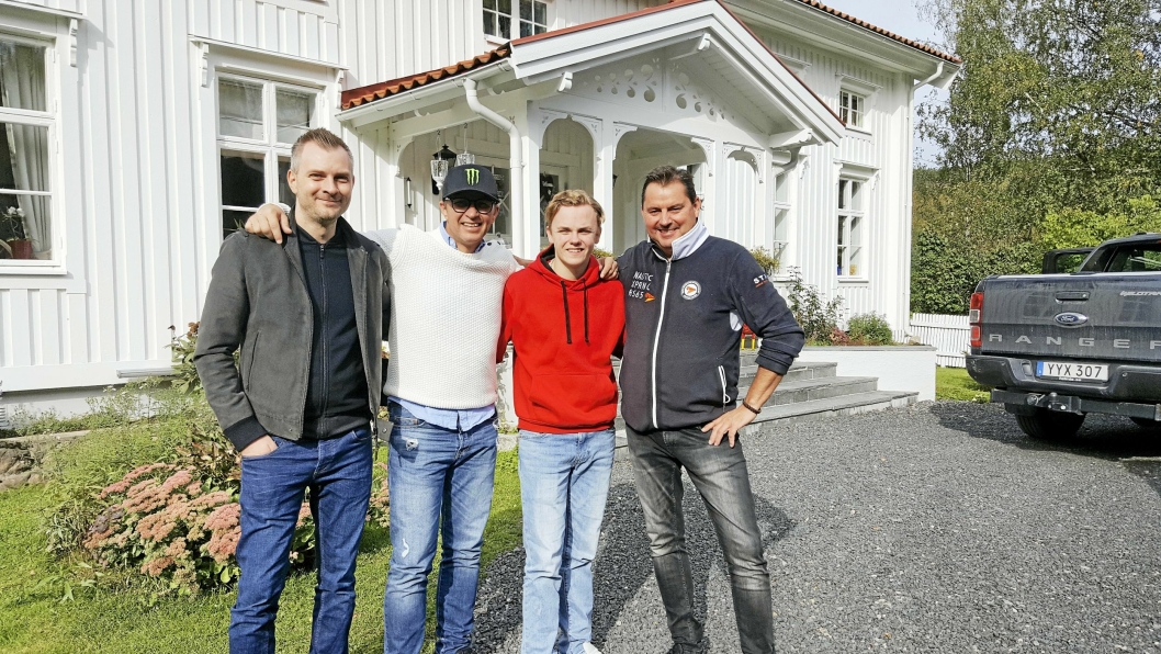 GODT TEAM: Klaus Wiik og Erik Eeg har hatt flere møter hjemme hos Oliver og Petter Solberg i svenske Torsby.