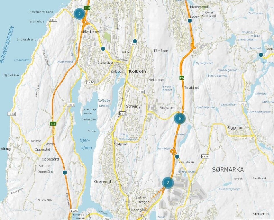 PUNKTMÅLERE I OPPEGÅRD: Statens vegvesens trafikkdata omfatter punktmålinger og strekningsmålinger foretatt med måleutstyr langs vegen. PUNKTMÅLERE I OPPEGÅRD: Statens vegvesens trafikkdata omfatter punktmålinger og strekningsmålinger foretatt med måleutstyr langs vegen.