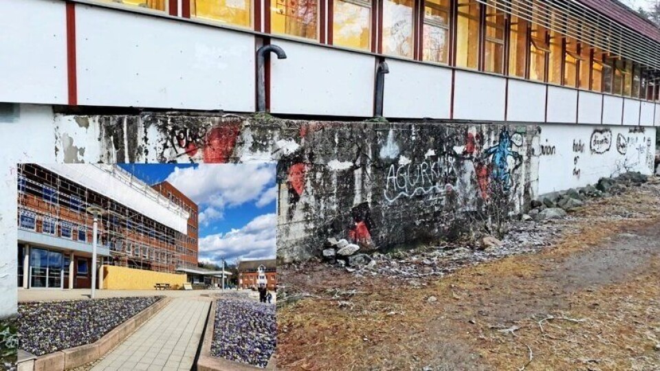 SPØRSMÅL RUNDT PRIORITERINGER: Sofiemyr skole har vært forsømt i mange år. Slik ser en av de skolepaviljongene ut i dag. Innfelt bilde viser Nordre Follo rådhus. SPØRSMÅL RUNDT PRIORITERINGER: Sofiemyr skole har vært forsømt i mange år. Slik ser en av de skolepaviljongene ut i dag. Innfelt bilde viser Nordre Follo rådhus.