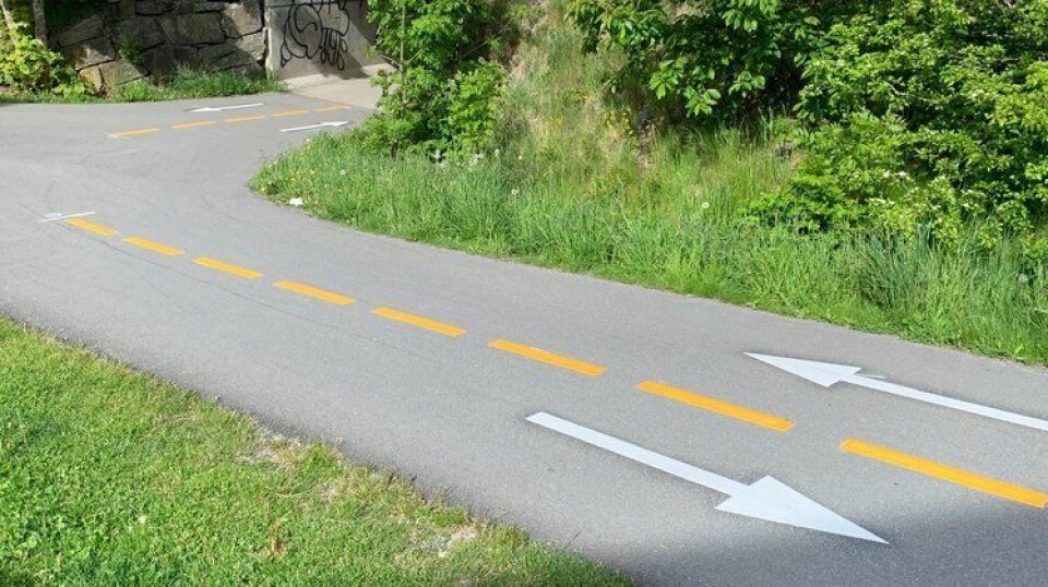 DÅRLIG SIKT: På bildet kan du se oppmerkingen ved undergangen i Skiveien på Kolbotn. DÅRLIG SIKT: På bildet kan du se oppmerkingen ved undergangen i Skiveien på Kolbotn.