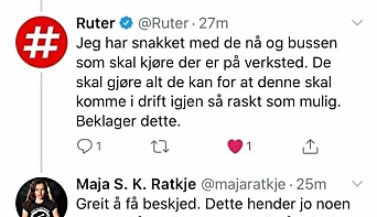 TAR OPP MED RUTER: Lokalpolitiker Maja S. K. Ratkje (MDG) fra Svartskog har selv to skolebarn. Hun kjemper for barnas sikkerhet og er sporadisk i kontakt med Ruter på Twitter. Her kan du se meldingene hennes til Ruter fra forrige uke.