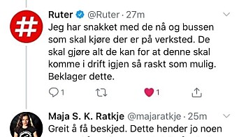 TAR OPP MED RUTER: Lokalpolitiker Maja S. K. Ratkje (MDG) fra Svartskog har selv to skolebarn. Hun kjemper for barnas sikkerhet og er sporadisk i kontakt med Ruter på Twitter. Her kan du se meldingene hennes til Ruter fra forrige uke. TAR OPP MED RUTER: Lokalpolitiker Maja S. K. Ratkje (MDG) fra Svartskog har selv to skolebarn. Hun kjemper for barnas sikkerhet og er sporadisk i kontakt med Ruter på Twitter. Her kan du se meldingene hennes til Ruter fra forrige uke.