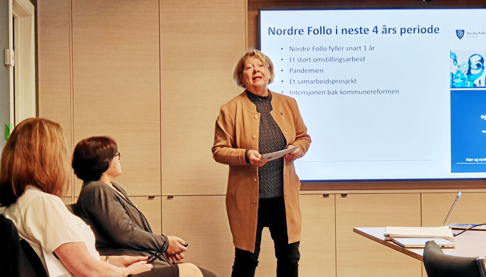 FEM LEDERSTILLINGER PER ÅR: Bildet ble tatt fredag 23. oktober da konstituert rådmann Jane Short Aurlien presenterte sine forslag til Strategi- og handlingsplan (SHP) for 2021-2024 og budsjettet for 2021. Rådmannen foreslo et kutt i lederstillinger på 5 millioner kroner per år. Foto: Yana Stubberudlien FEM LEDERSTILLINGER PER ÅR: Bildet ble tatt fredag 23. oktober da konstituert rådmann Jane Short Aurlien presenterte sine forslag til Strategi- og handlingsplan (SHP) for 2021-2024 og budsjettet for 2021. Rådmannen foreslo et kutt i lederstillinger på 5 millioner kroner per år. Foto: Yana Stubberudlien