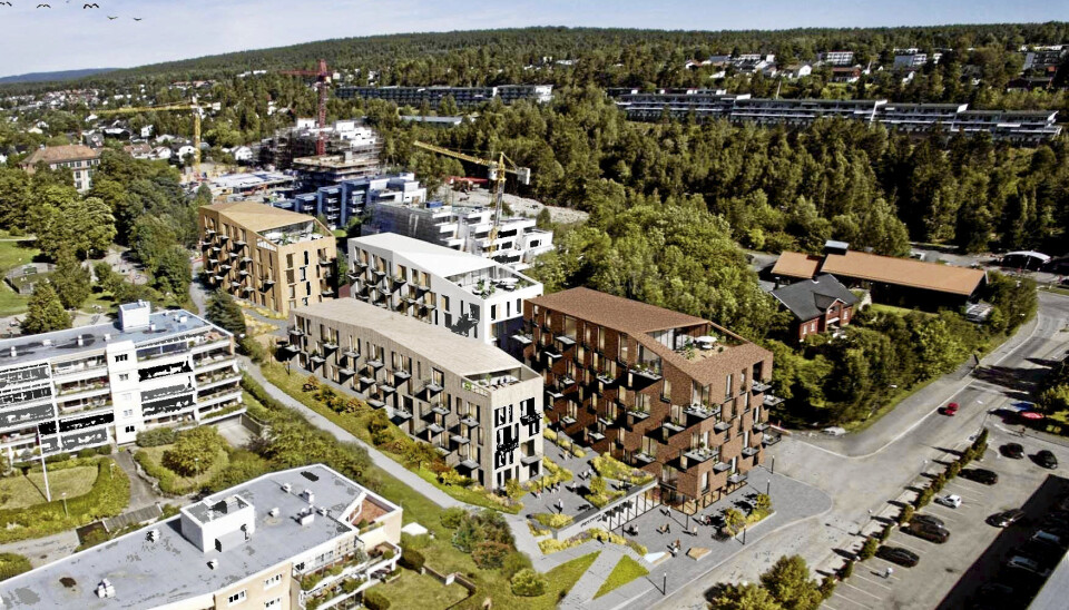SKOLEBAKKEN: Det skal bygges 110 boliger vest for Kullebunden gård. Illustrasjon: Dark Arkitekter AS SKOLEBAKKEN: Det skal bygges 110 boliger vest for Kullebunden gård. Illustrasjon: Dark Arkitekter AS