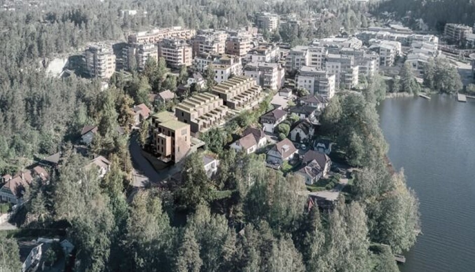 FØRSTE FASE: I 2018 ble det vedtatt at feltet B3 vest for Veslebukta skulle utvikles med 86 nye boenheter, og at det kan realiseres i to byggetrinn. Illustrasjonen viser hvordan B3 skulle se ut etter at kun første fase er realisert. Huset til familien Mehrizadeh i Båtsleppa 1 ligger like ved den sydligste blokken på fire etasjer. Illustrasjonen er hentet fra planbeskrivelsen til forslagsstilleren KTV Prosjekt AS (Bonum), ved plankonsulent Civitas AS, arkitekt R21 Arkitekter AS og landskapsarkitekt Bar Bakke Landskapsarkitekter AS FØRSTE FASE: I 2018 ble det vedtatt at feltet B3 vest for Veslebukta skulle utvikles med 86 nye boenheter, og at det kan realiseres i to byggetrinn. Illustrasjonen viser hvordan B3 skulle se ut etter at kun første fase er realisert. Huset til familien Mehrizadeh i Båtsleppa 1 ligger like ved den sydligste blokken på fire etasjer. Illustrasjonen er hentet fra planbeskrivelsen til forslagsstilleren KTV Prosjekt AS (Bonum), ved plankonsulent Civitas AS, arkitekt R21 Arkitekter AS og landskapsarkitekt Bar Bakke Landskapsarkitekter AS