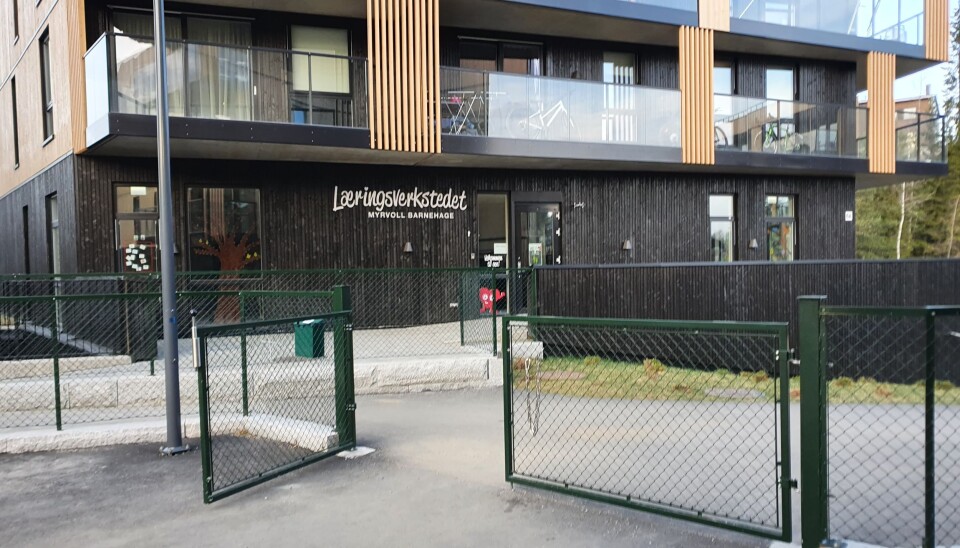 SMITTE: Barnehagen på Myrvoll åpnet i august i fjor. Nå er 38 personer satt i karantene etter at det konstatert ett smittetilfelle tilknyttet barnehagen. SMITTE: Barnehagen på Myrvoll åpnet i august i fjor. Nå er 38 personer satt i karantene etter at det konstatert ett smittetilfelle tilknyttet barnehagen.