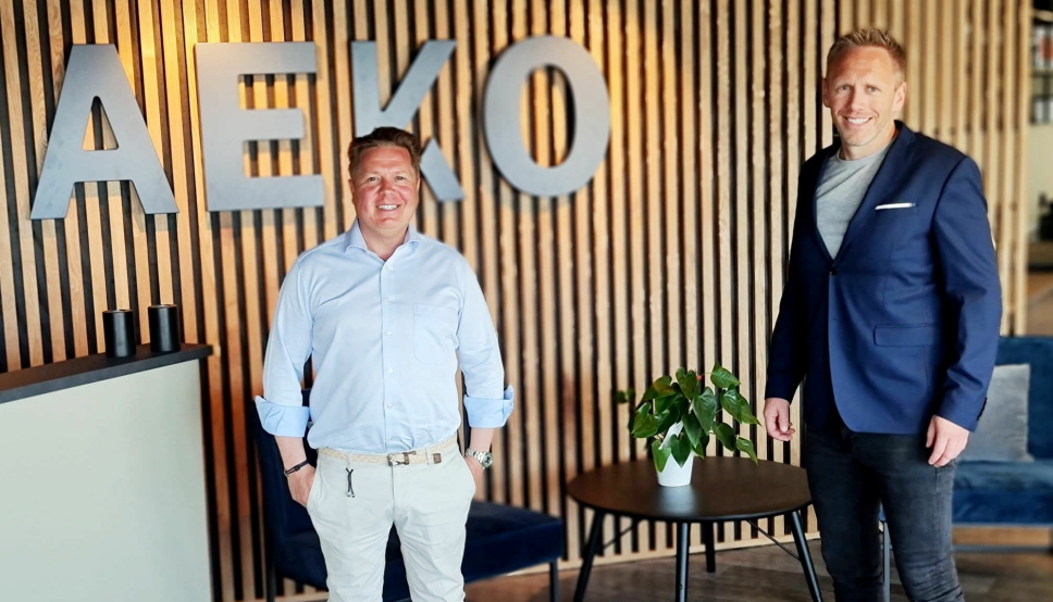 NYTT KONTOR: AEKO Gruppen har flyttet fra Kolbotn til Rosenholm Campus. Andreas Wilsgård (t.v.) og Arne Erik Rønningen er svært fornøyde med de nye lokalene.