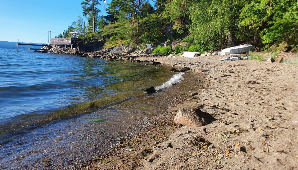 GJERDET LANGS KYSTSTIEN: Mange reagerer på gjerdet som er satt opp på den populære badestranden på Strandkollen. Alle foto: Yana Stubberudlien GJERDET LANGS KYSTSTIEN: Mange reagerer på gjerdet som er satt opp på den populære badestranden på Strandkollen. Alle foto: Yana Stubberudlien
