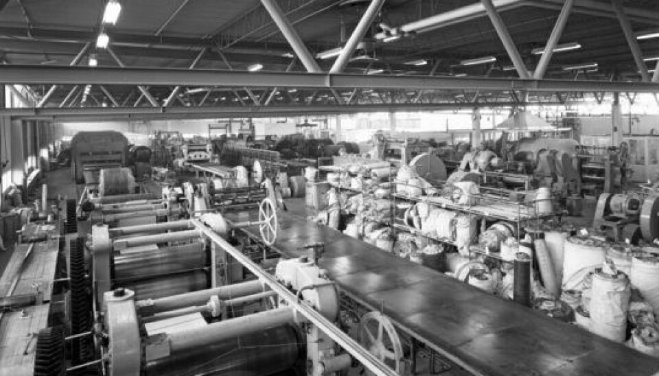 DETTE VAR I HOVEDBYGGET: Interiørfotografier av produksjonshaller på Den Norske Remfabrikk. DETTE VAR I HOVEDBYGGET: Interiørfotografier av produksjonshaller på Den Norske Remfabrikk.