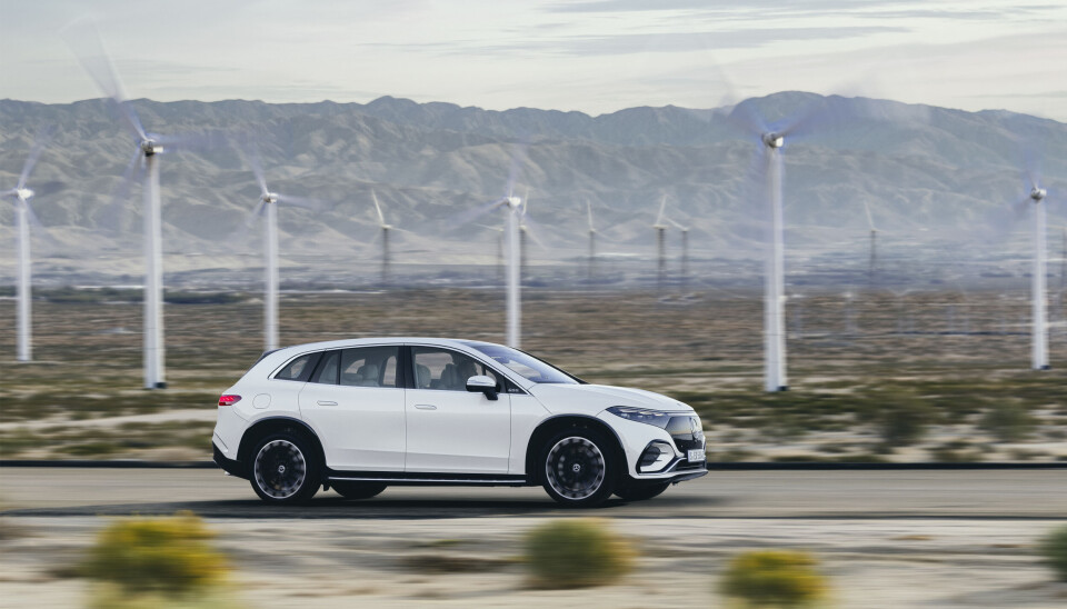 NY MODELL: I 2023 kommer Mercedes-modellen EQS SUV til Norge. NY MODELL: I 2023 kommer Mercedes-modellen EQS SUV til Norge.
