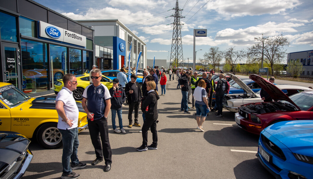GODT OPPMØTE: Opp mot 200 bilglade tok turen innom Mustang-treffet på Follo Autoco 7. mai. GODT OPPMØTE: Opp mot 200 bilglade tok turen innom Mustang-treffet på Follo Autoco 7. mai.