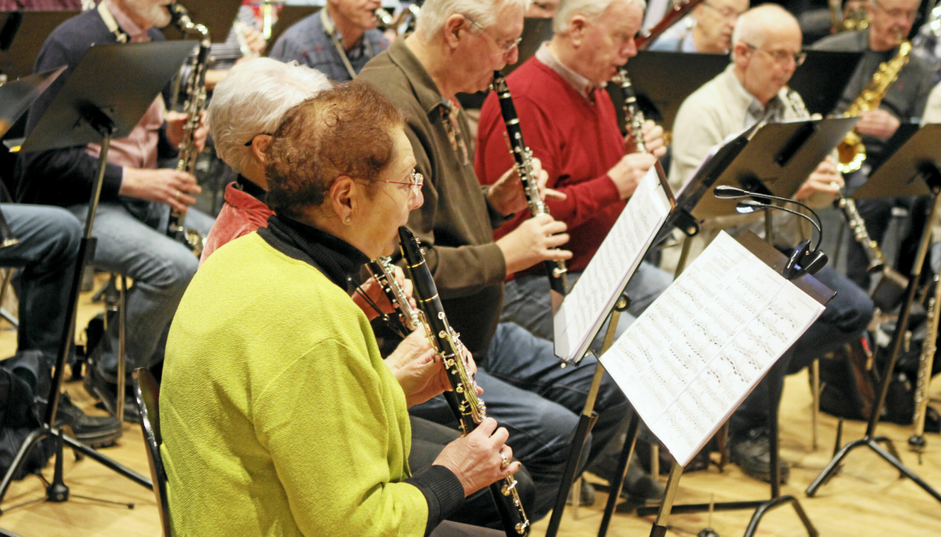 BLÅSEREKKE: Follo seniororkester består av en rekke rutinerte og dyktige musikere.