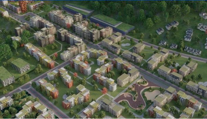 GJERSRUD-STENSRUD: Det legges opp til variert bebyggelse med småhus, leiligheter, store grøntområder og levende bymiljø.