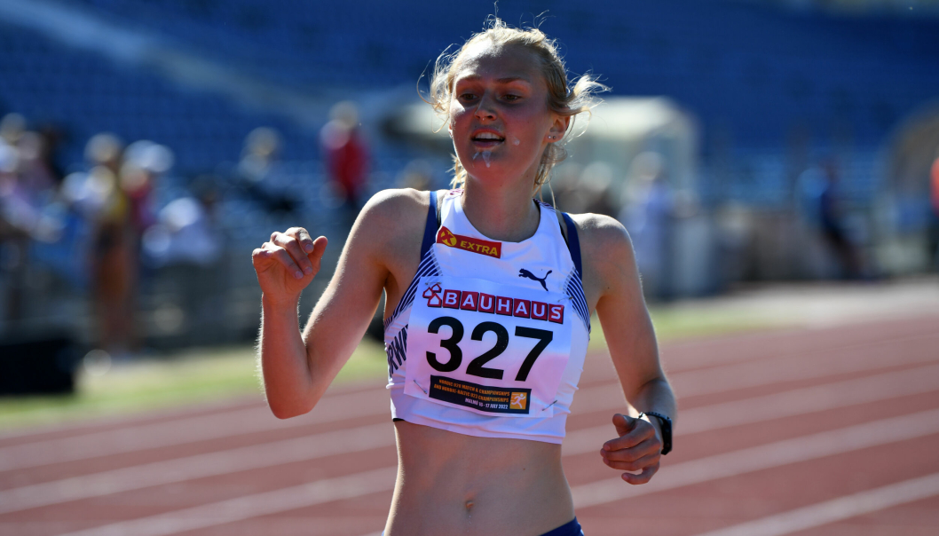 BLE SKADET: Oppegård-løperen Kristine Meinert Rød skulle delta i EM i terrengløp i helgen. Her fra et friidrettsstevne tidligere i år.