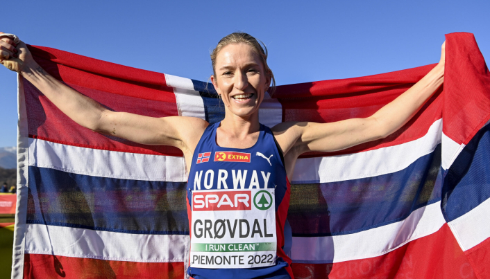 VINNER: Karoline Bjerkeli Grøvdal vant sin andre strake seier i EM i terrengløp.