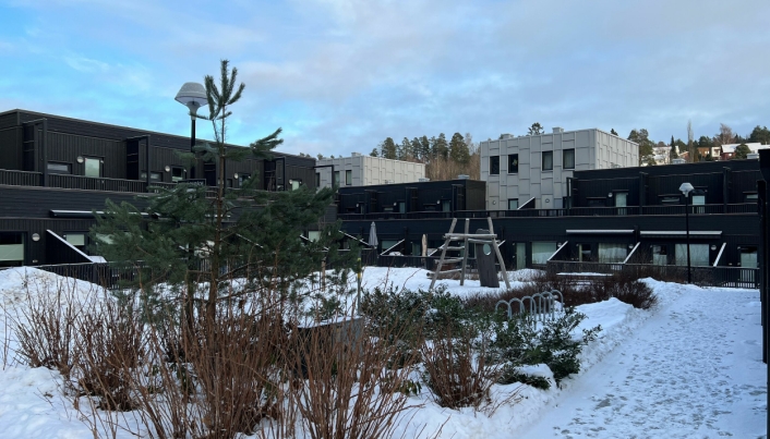 FRØYATUN: Boligsameiet Frøyatun stod ferdig i 2017 og ligger så langt nord i Nordre Follo kommune som det er mulig å komme.