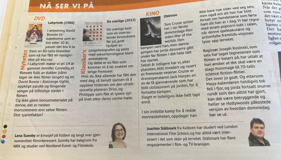 NÅ SER VI PÅ: Nok en bra spalte. Dagens redaksjon vet ikke hvorfor denne forsvant.