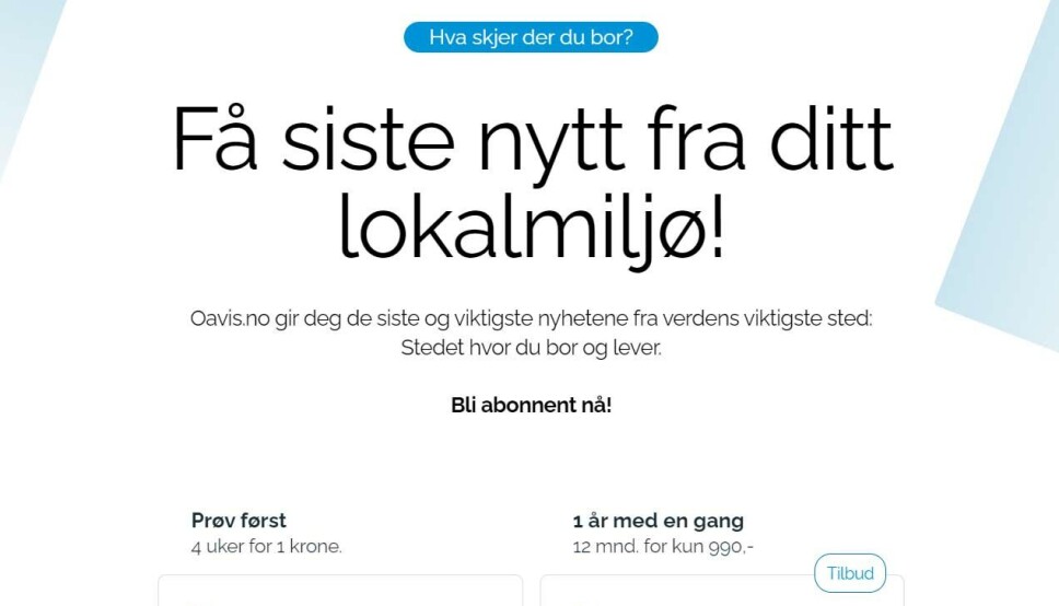 ABONNEMENT: På mandag begynner de første pluss-sakene å dukke opp på oavis.no. ABONNEMENT: På mandag begynner de første pluss-sakene å dukke opp på oavis.no.