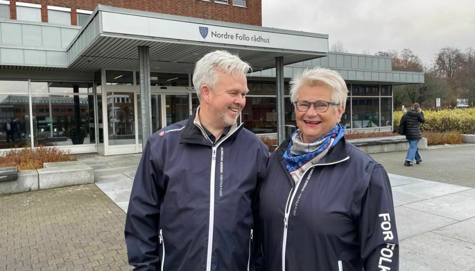 FrP-DUO: Karin Kværner likte ikke det hun hørte fra kommunedirektøren denne uken. Her sammen med FrPs førstekandidat Tønnes Steenersen.