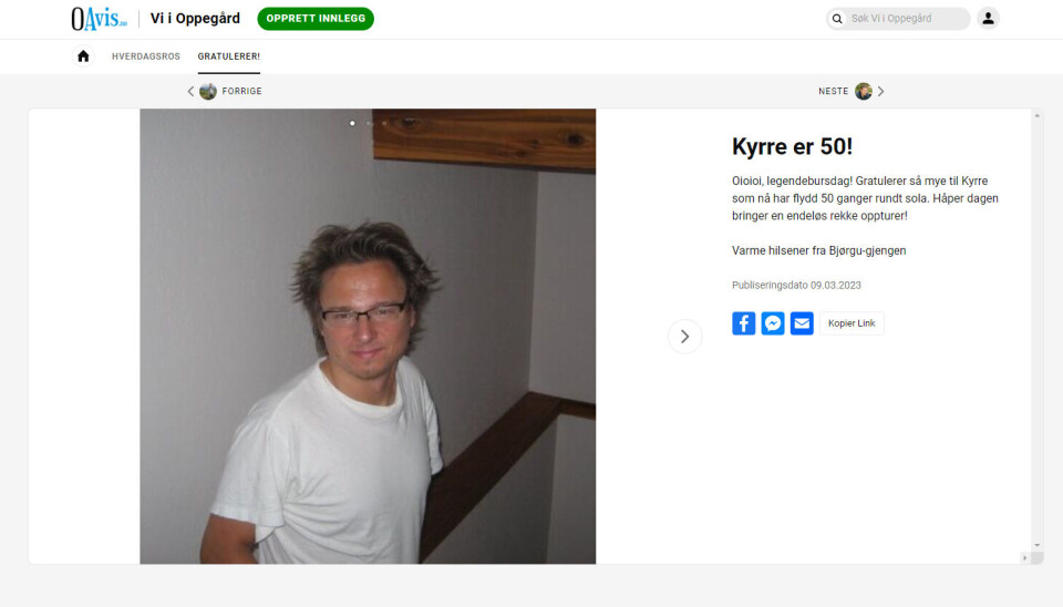 HURRA FOR KYRRE!: Sjekk denne kjekkasen. Han har fått en bursdagshilsen på oavis i anledning sin 50-års dag. HURRA FOR KYRRE!: Sjekk denne kjekkasen. Han har fått en bursdagshilsen på oavis i anledning sin 50-års dag.