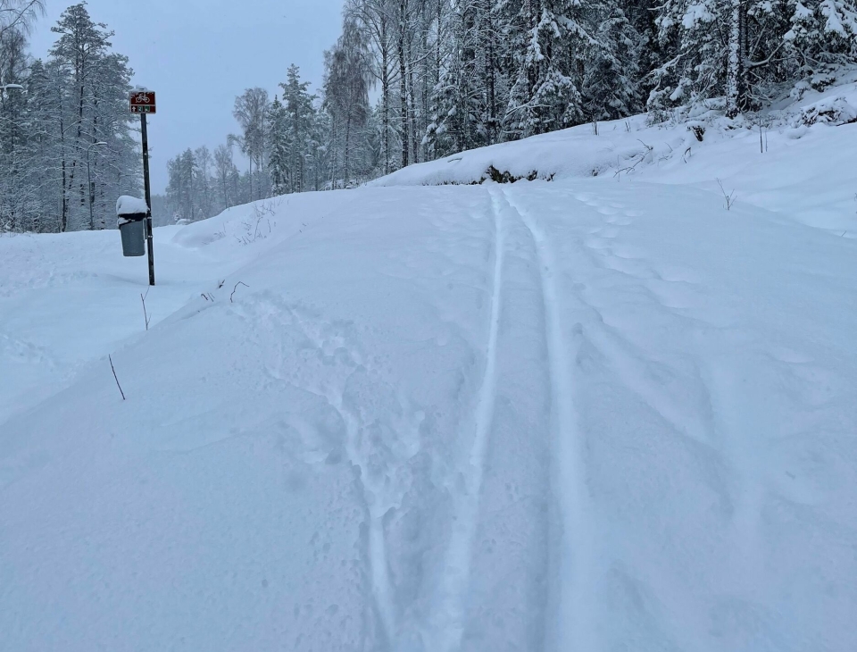 SKISPOR: Det er altså galt at det ikke er godt for noe. Nå blir det drømmeforhold i Oppegårds mange skiløyper. I kveld begynner Skiforeningen å preppe lokale løyper.
