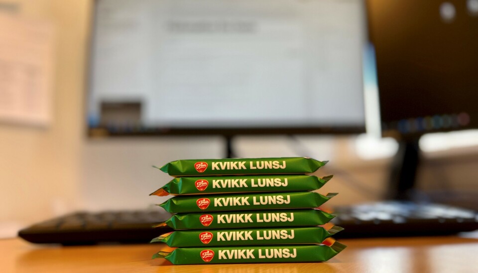 PREMIEBORDET: Hver dag trekker vi ut en vinner som får en Kvikk Lunsj fra Oppegård Avis.