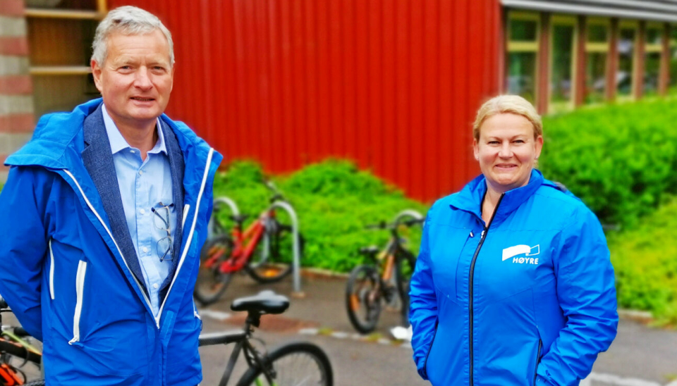 HØYRE: Knut Oppegaard og ordførerkanidat, Cecile Dahl-Jørgensen Pind går inn for å droppe utsettelse av rehabiliteringen av Fløysbonn